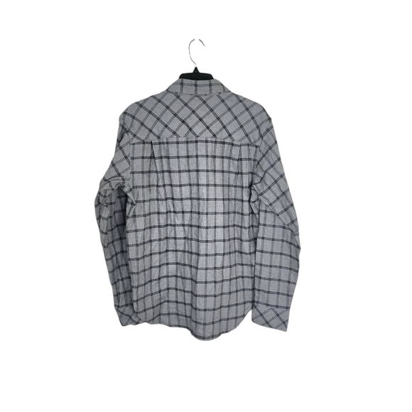 Tobacco Motorwear Co. Flannel Hellfire Gray Plaid Button Up Men's Large - Picture 4 of 11
